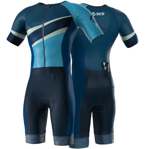 SLS3 Triathlon Suits Mens - Elite Aero Sleeved Trisuit for Swim Bike Run - color: Cobalt, size: X-Large