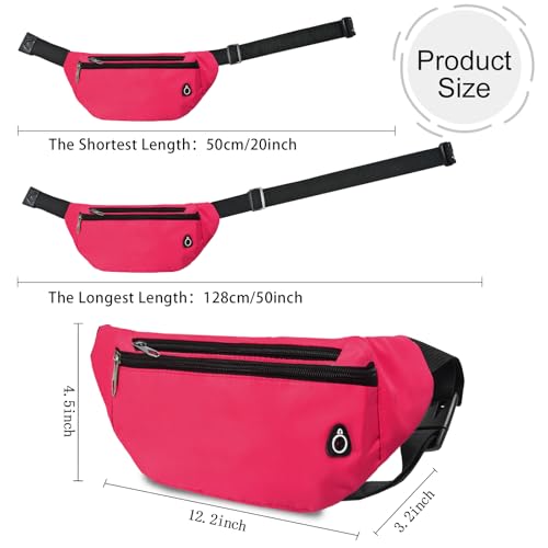 Fanny Pack for Women Men,Crossbody Water Resistant Sports Waist Bag Pack - color: 1pack-rosepink
