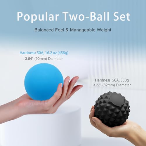 Silicone Massage Ball Set, 2 Pack Smooth & Textured with Mesh Bag - style: Smooth & Deep-Tissue Spiky Ball Set