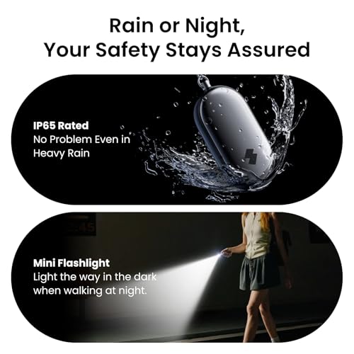 SwitchBot 130 dB Personal Safety Alarm for Women with Apple Find My APP, Extra-Loud Siren & Strobe Light, Waterproof Self Defense Keychain for Women, College Girls and Kids (Blue) - color: Blue