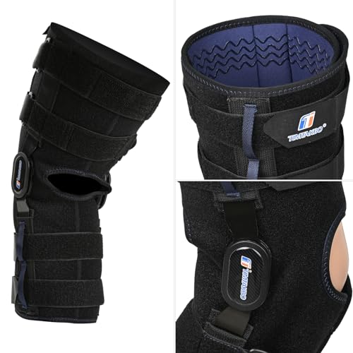 4 Adjustable Straps Hinged Knee Brace for Men & Women With Dual Stabilizers - size: Medium