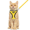 Rttochfy Cat Harness and Leash Set, Escape Proof Kitten Harness, Soft and Breathable Vest with Reflective Strip, Easy to Wear for Cats Walking and Traveling (BK Yellow, XXS) - color: BK Yellow, size: XXS (Chest:11"-12")
