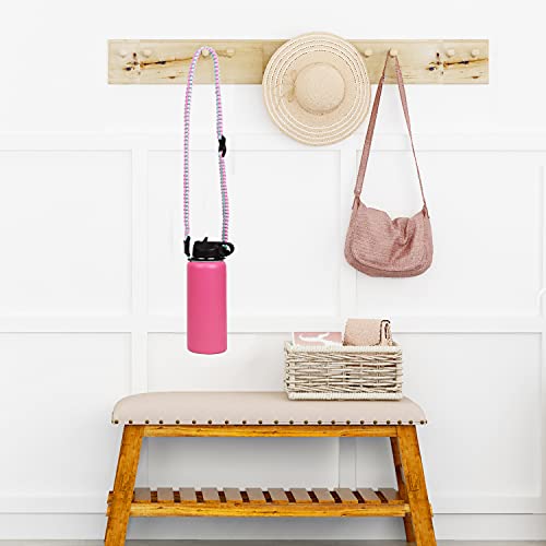 Wongeto Paracord Handle Carrier Holder with Shoulder Strap,Compatible with Hydro Flask Wide Mouth Water Bottles - color: Pink
