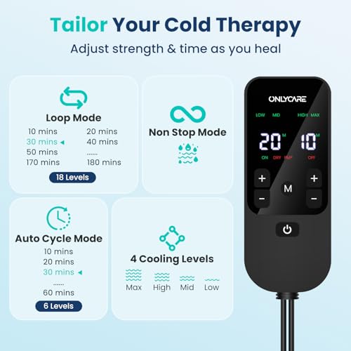 ONLYCARE Cold Therapy Ice Machine 2.0 w/Programmable Timer & Quiet Pump - color: Gray
