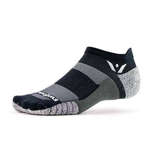 Swiftwick FLITE XT No Show Golf & Running Socks - Moisture Wicking - color: Black, size: Large