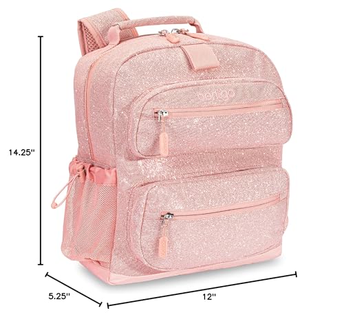 Bentgo Kids Print Durable & Water-Resistant Backpack - color: Glitter Edition - Petal Pink, size: Kids Medium