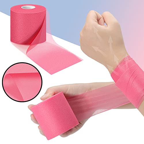3 Pieces Pre-Wrap Tape for Hair, Sports, Ankle, Wrists, Knees - Foam Underwrap 2.75 Inch x 30 Yards (Black, Blue) - color: Black, Blue