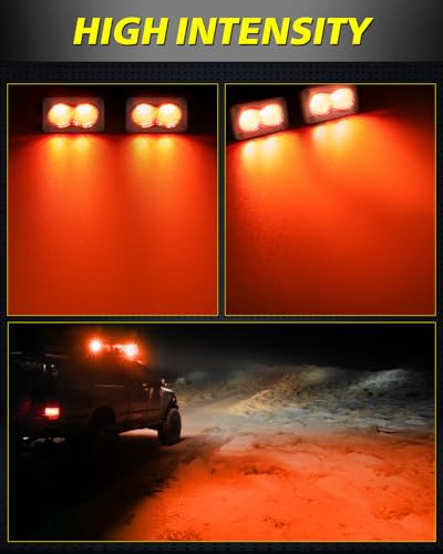 Red LED Pods Waterproof 3" 40W CREE LED Marine Navigation Lights - color: Red