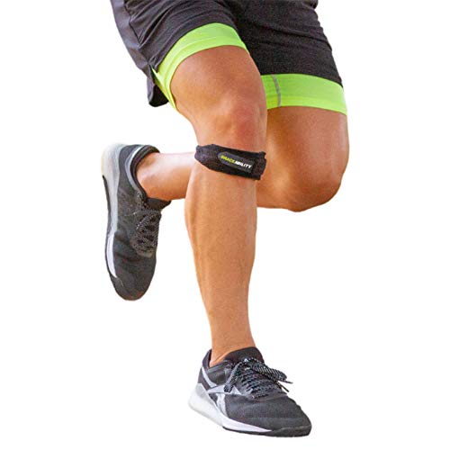 BraceAbility Patellar Tendon Support Strap - Knee Stabilizer Brace with Adjustable Band for Patella Tendonitis, Osgood Schlatter, Soccer, Basketball, Running, Jumper's Knee, Tennis, Volleyball (L) - size: Large