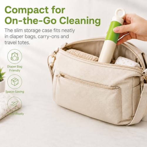 Baby Bottle Brush Set, 5 Cleaning Tools, Integrated Travel Storage, Green - color: Green & White