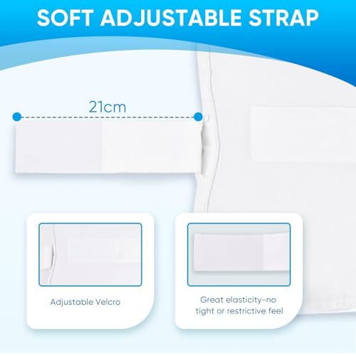 Knee Pillow with Soft Strap for Side Sleepers (White) - color: White