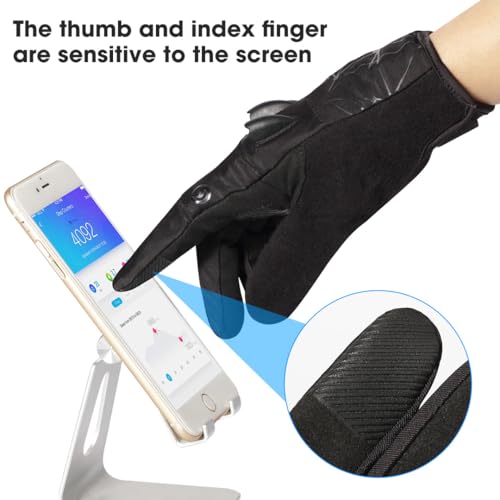 Rechargeable 4 LED Flashlight Full Finger Cycling Gloves for Men,Size XL - color: Black, size: Xlarge