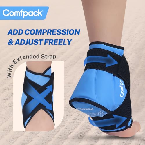 Comfpack Heel Ice Pack Wrap for Plantar Fasciitis Relief, Ankle Ice Pack - color: Blue-1 Pack