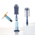 Silicone Baby Bottle Brush with Stand, Water Bottle Brush Cleaner Set - color: Blue 2