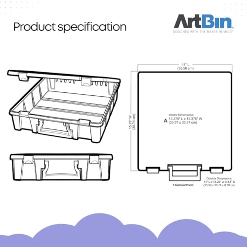ArtBin Super Satchel Slim 1-Compartment Craft Box, Translucent Mint - color: Mint