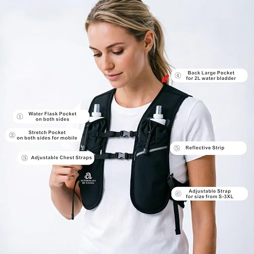 Alpheratz Running Vest for Runners, Hydration Compatible, Multiple Pockets, Adjustable - Long Distance & Marathon Running Vest