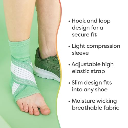 ZenToes Ankle Support Brace, Adjustable Stabilizer Wrap (One Size) - color: Green, size: One Size