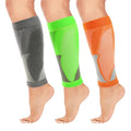 Junely 3 Pairs Calf Compression Sleeve for Men and Women - color: Orange Yellow Grey