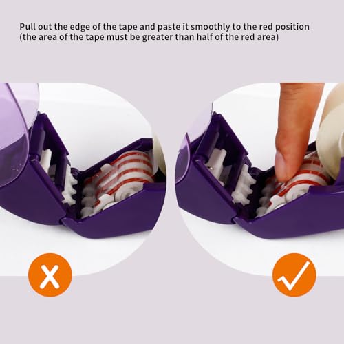 Eagle Automatic Tape Dispenser, Tape Gun, Single Handheld Design, Free 1 Roll of 0.5 Inch (12 mm) and 1 Roll of 0.75 Inch (19 mm) Tapes (Purple) - color: Purple
