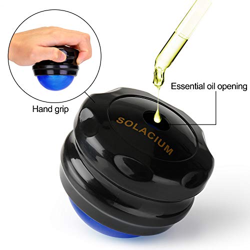 Solacium Manual Massage Roller Ball - Massager and Therapy Tool for Sore Muscles, Shoulders, Arms, Neck, Back, Feet, Body, Deep Tissue, Stiffness, Joint Pain, Stress Relief - color: Blue