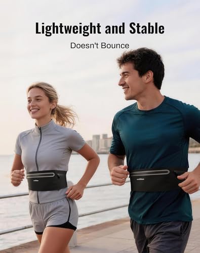 Running Belt for Women & Men-Ultra Light Slim Running Belts - color: Black