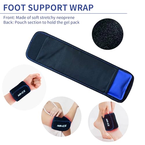 Ankle Ice Pack Wrap for Foot Pain Relief - Ankle Ice Packs for Injuries Reusable Gel Ice Pack for Sprains, Muscle Pain, Bruises - Foot Ice Pack Wrap for Wrist, Knee, Elbow, Achilles Tendon, Shin - style: foot & ankle