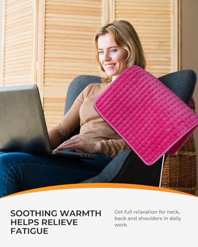CooCoCo FSA Eligible 17 x 33 in Large Heating Pad, Pink - color: 18"*33" Pink