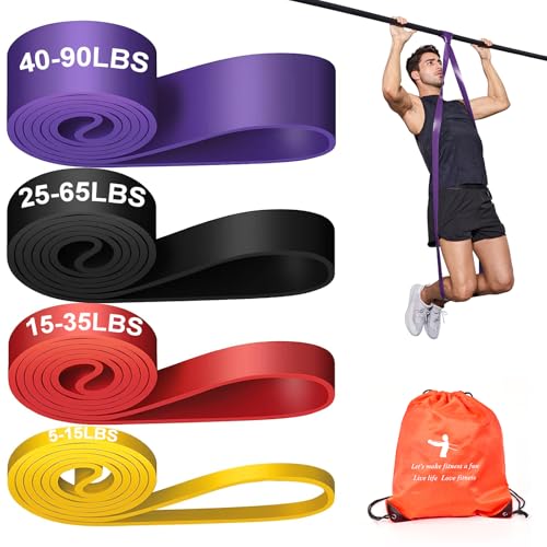 Pull Up Assistance Bands Set, Long Resistance Bands for Working Out - color: 5 LBS - 90 LBS