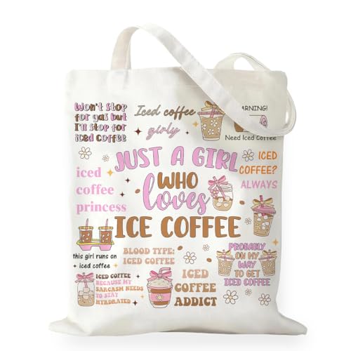 Canvas Tote Bag Gift for Women Girls Friends Shopping Beach Vacation Canvas Tote Bag - color: Coffee