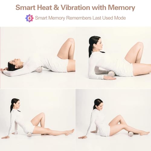 Vibrating Massage Ball with Heat, 7 Modes, 3.6 Inch, Apricot - color: Apricot