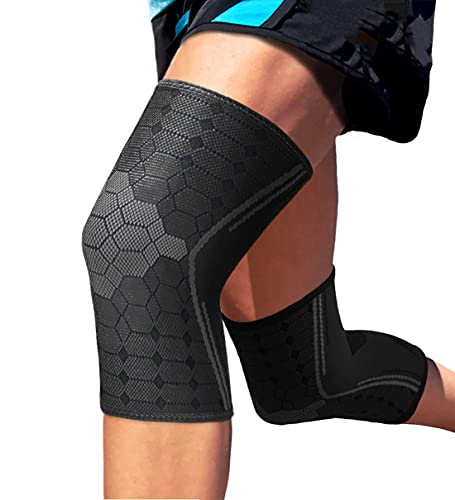 Sparthos Knee Brace for Men, Knee Compression Sleeve for Women - Black-XL - color: Midnight Black