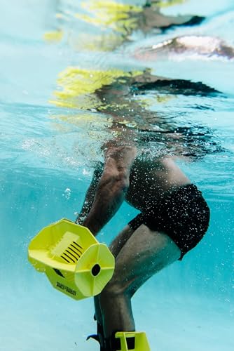 Aquastrength Hydro-Tone Total Body Pool Exercise System, Isokinetic Functional Water Weights, Bells 12" x 7.5", Fins 6.5" x 2.5", Quick Start Guide Included - color: Yellow
