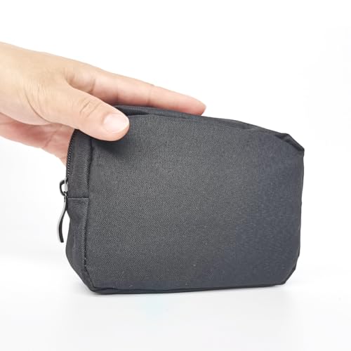 Small Makeup Bag For Purse, 2 Pack Nylon Travel Toiletry Pouch - color: Small Black