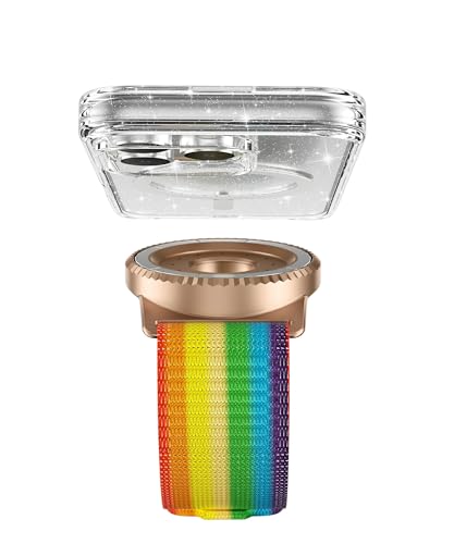 BAISRKE Magnetic Running Armband for MagSafe Case - 360° Rotatable Phone Grip with Adjustable Scent Compartment & Detachable Lanyard Compatible iPhone/Android (Rainbow & Rose-Gold) - color: Rainbow&RoseGold, size: Regular (fits Wrist/Armband up to 9")