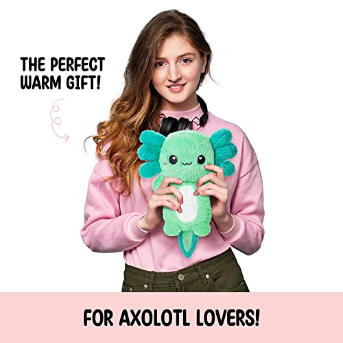 Axolotl Microwavable Stuffed Animals Unscented Heating Pad, Mint, 1.5lbs Soft Cozy Kawaii Hot and Cold Plushie Heating Pad for Women and Kids, Cute Warm Pillow Plush Gifts for Axolotl Lovers - color: Mint Axolotl