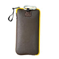 OneJoy Neoprene Phone Pouch, Lightweight Protective Cellphone Sleeve with Large Zipper Opening, Inner Pocket, Thermal Insulated, Durable Cell Phone Carrier for iPhone & Smartphones [ Brown ] - color: BrownYellow