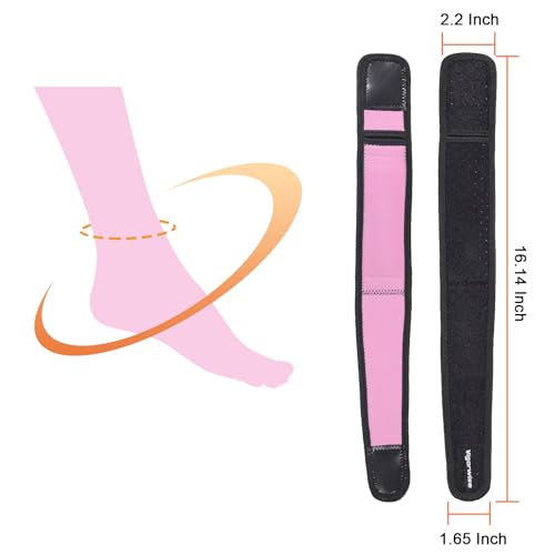 Achilles Tendonitis Brace for Women, 1Pcs Adjustable Ankle Brace with Silicone Pad for Running Hiking Sports, Pink - color: Pink