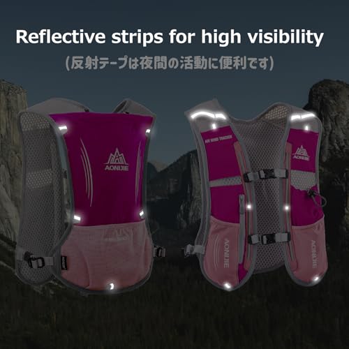 Azarxis Running Water Bottles Flask BPA Free Leakproof Hydration Vest Packs Waist Belt Replacement for Triathlon Marathon Hiking Cycling Climbing Runner - color: #4 Rose Red (5L) with a 1.5L Hydration Bladder