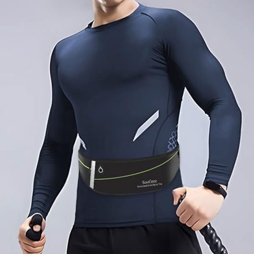 SooGree Slim Running Belt Fanny Packs for Women Men,Water Bottle Holder Hydration Fanny Pouch,Waterproof Sport Waist Pack with Reflective Strip,Runner Belt Bag for Running Cycling Camping Gym (Black) - color: Fullblack
