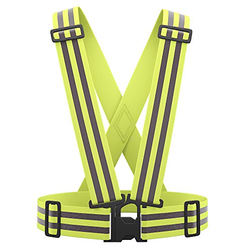 AYKRM 9 color High Visibility Reflective Vest Running Gear High Vis Adjustable Safety Vest - color: Yellow2