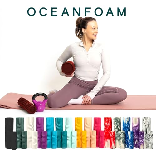 Oceanfoam Ripple Roller - Small Foam Roller for Physical Therapy (Maroon) - color: Maroon