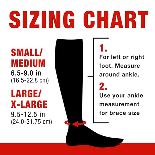 ACE Brand Compression Ankle Support, Small/Medium, Black, 1/Pack