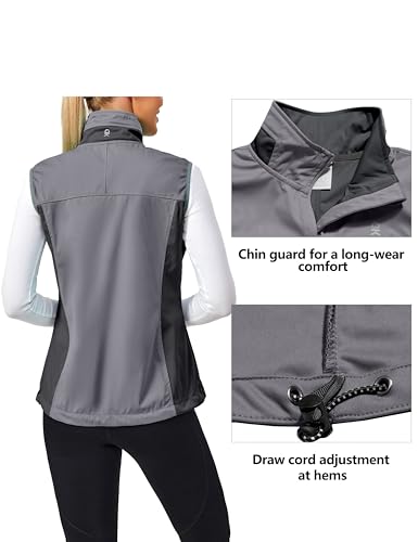 Little Donkey Andy Women's Lightweight Vest Windproof Sleeveless Jacket - color: Gray, size: X-Small