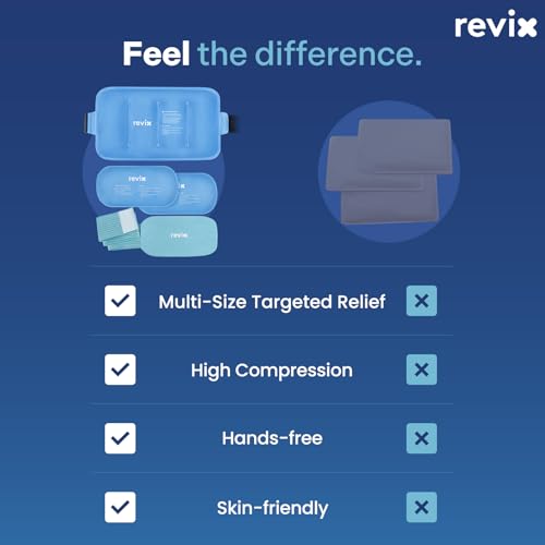 REVIX Ice Packs for Injuries, 3 Pack Set with 2 Small & 1 Large Gel Pack