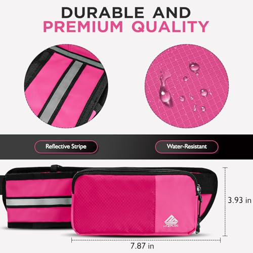 Fanny Pack for Women Men with Water Bottle Holder,Waist Bag for Hiking,Travel,Running,Dog Walking,Workout,Cycling (Pink) - color: Pink
