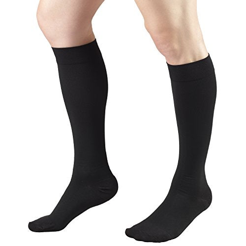 Truform 15-20 mmHg Compression Stockings, Men & Women Medical Closed Toe - color: Black, size: Small