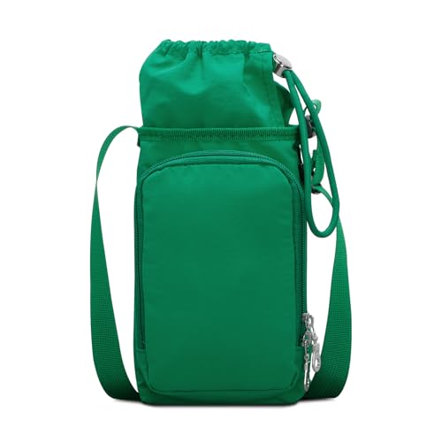 Water Bottle Carrier 32oz Adjustable Convenient holder with Handy Storage - color: Green