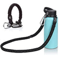 Wongeto Paracord Handle Carrier Holder with Shoulder Strap,Compatible with Hydro Flask Wide Mouth Water Bottles - color: Black 1