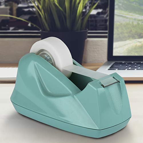 Acrimet Desktop Tape Dispenser, Premium, Non-Skid Base, Plastic, Green - color: Green