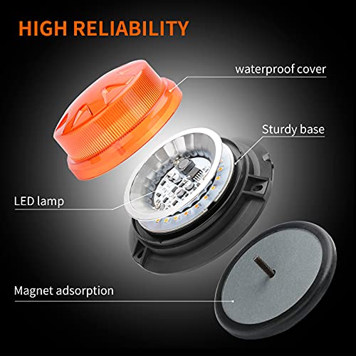 Amber Yellow Led Emergency Strobe Beacon Lights for Car 12V 24V 24-LEDs - color: #1 Amber